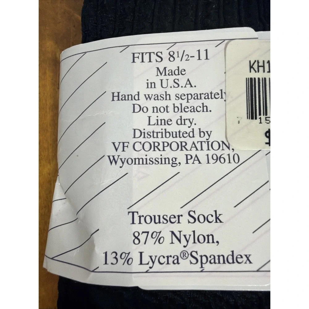 Vintage Vanity Fair‎ Black Trouser Socks USA Fits 8.5–11